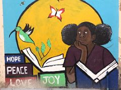 08A Hope, Peace, Love, Joy mural by Deon Simone Water Lane Street Art Kingston Jamaica